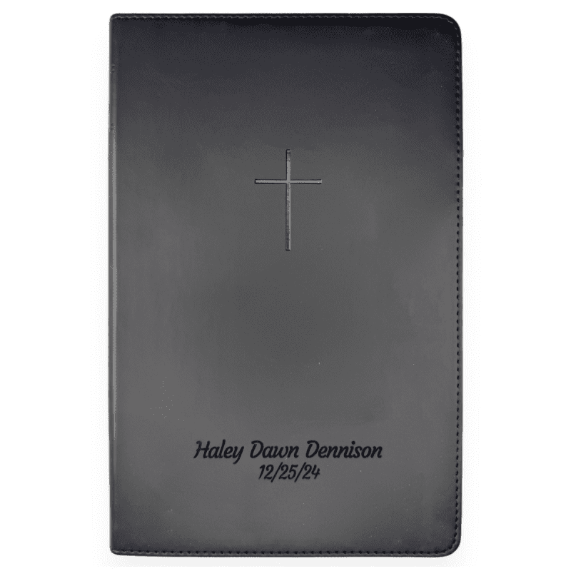 personalized black nlt holy bible living translation faux leather shepherds shelf 347556