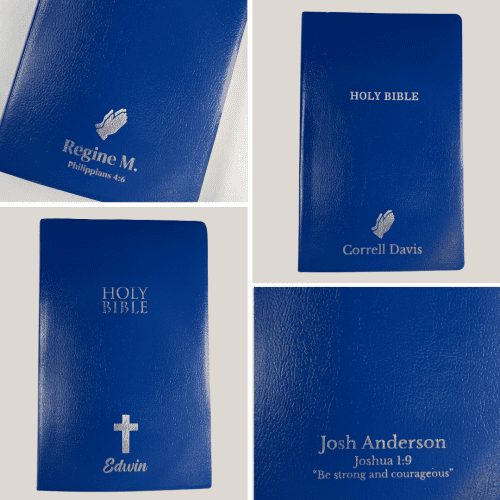 personalized blue custom kjv bible shepherds shelf 250478