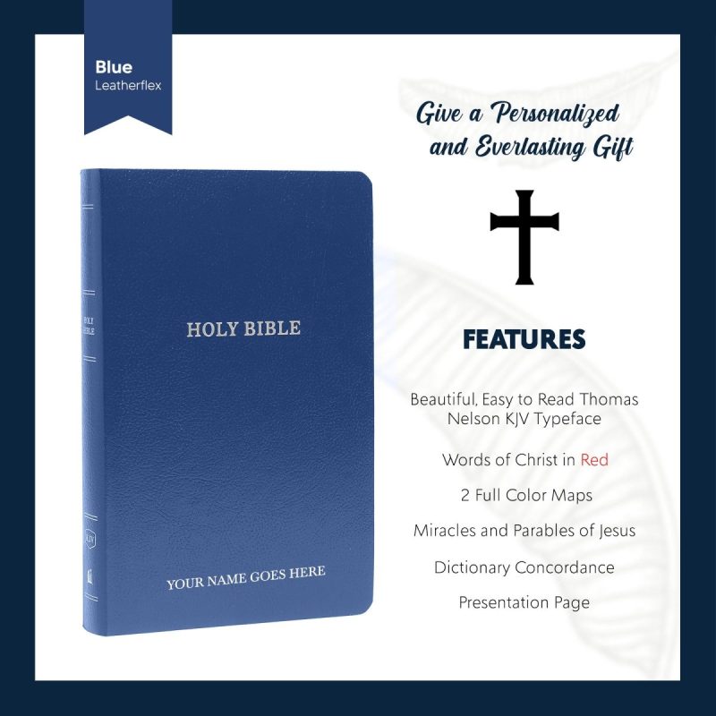 personalized blue custom kjv graduation design bible shepherds shelf 426312