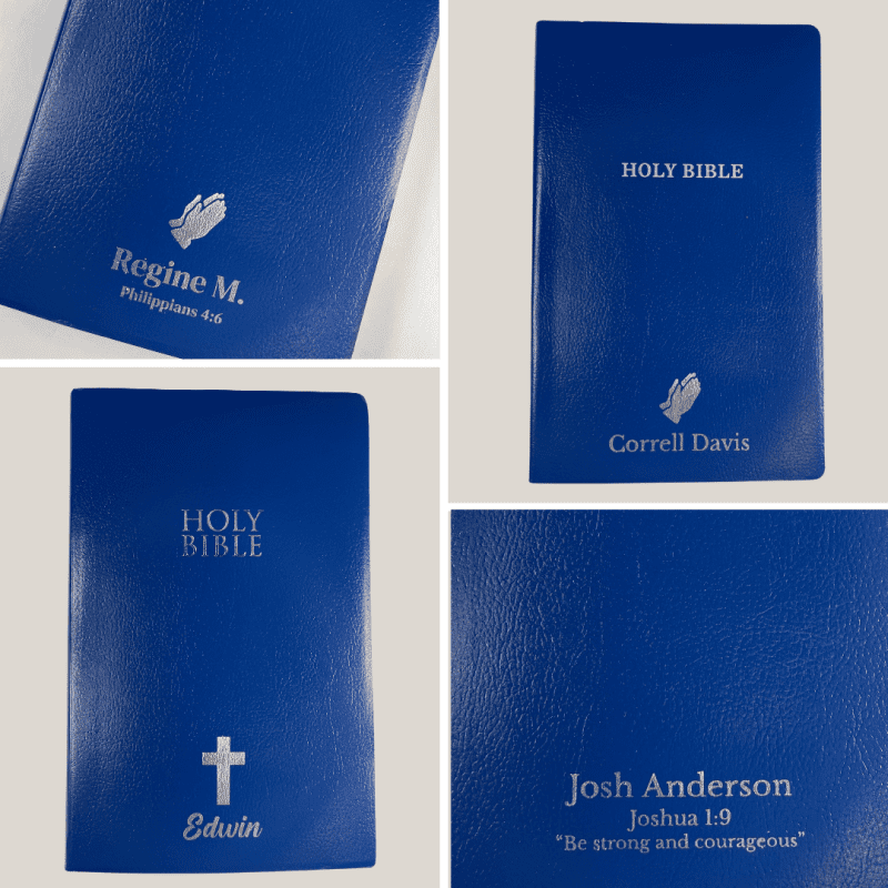 personalized blue custom kjv graduation design bible shepherds shelf 891911