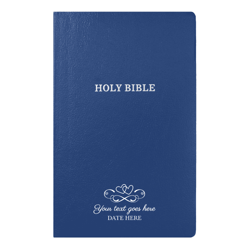 personalized blue custom kjv wedding design bible shepherds shelf 512408