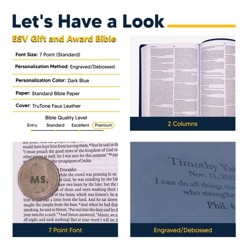 personalized blue esv bible graduation design english version shepherds shelf 100720