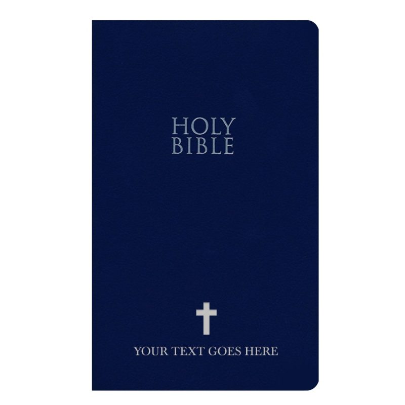 personalized blue niv faux holy bible shepherds shelf 211271