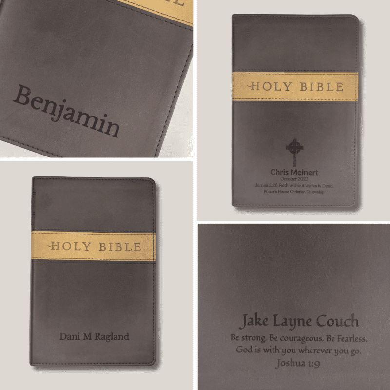 personalized brown nlt bible new living translation faux leather 118858