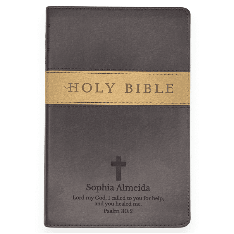 personalized brown nlt bible new living translation faux leather 741029