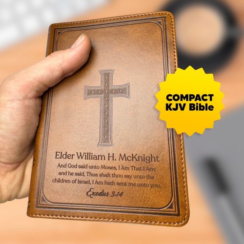 personalized custom brown compact bible kjv bible shepherds shelf 469673