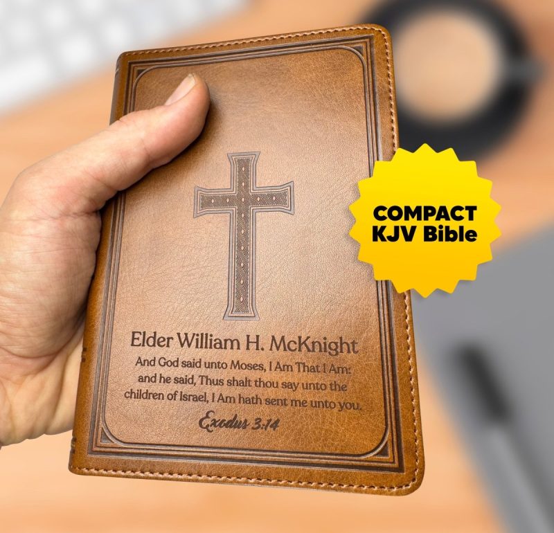 personalized custom brown compact bible kjv bible shepherds shelf 469673