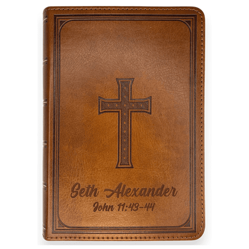 personalized custom brown compact bible kjv bible shepherds shelf 888159