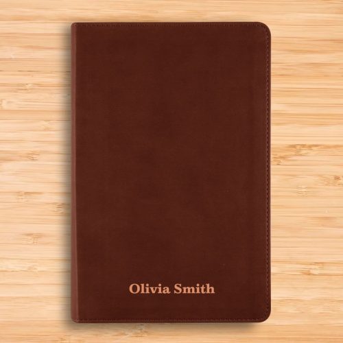 personalized esv student study holy bible with custom name in light brown christian english standard version bible gift for religious celebrations shepherds she 563341