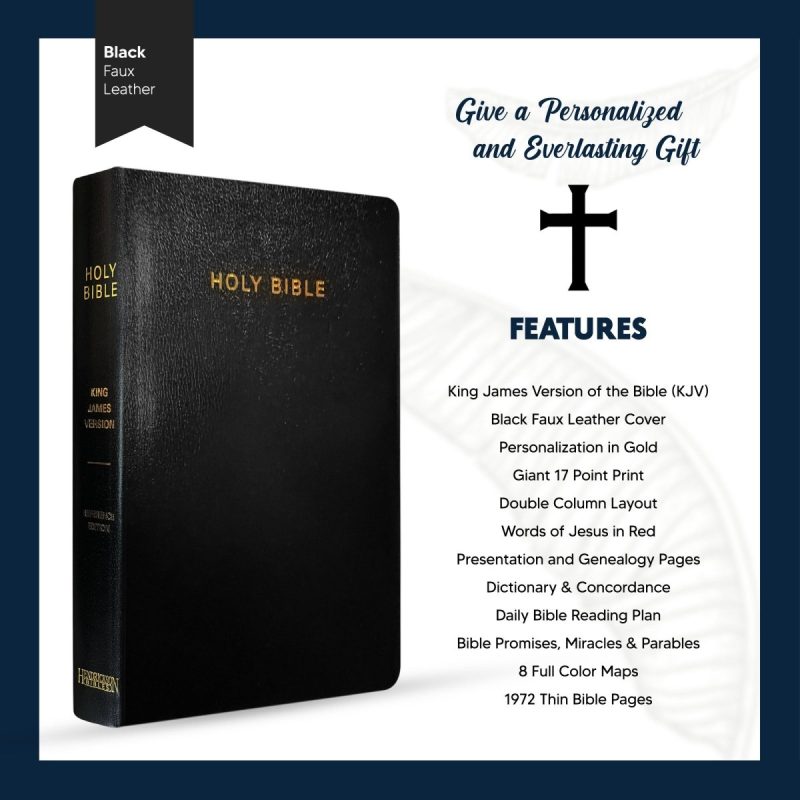 personalized kjv holy bible bonded leather reference bible large print christian king james version bible custom with name date or text gift for christian relig 520443