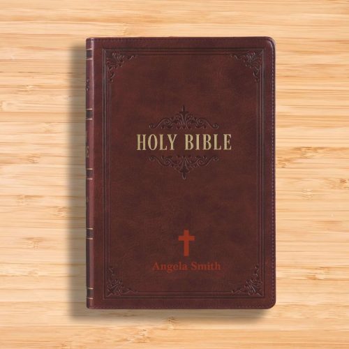 personalized kjv holy bible faux leather large bible with index tabs giant print king james version bible custom with name date or text gift for christian relig 498557