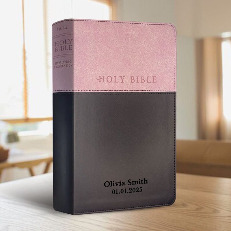 personalized nlt bible faux leather holy bible for wedding ceremony faith vows gift with custom name small print with red highlighted verses groom and bride bib 428902