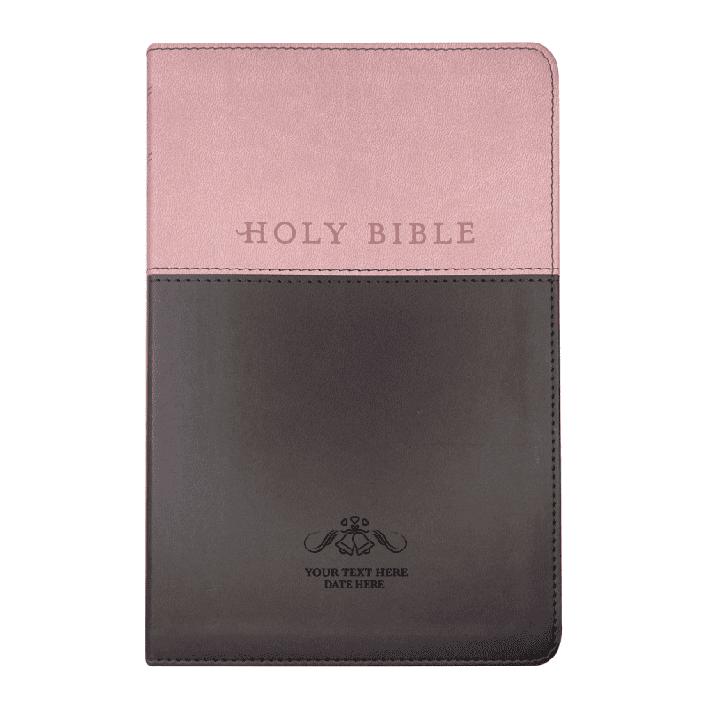 personalized nlt bible faux leather holy bible for wedding ceremony faith vows gift with custom name small print with red highlighted verses groom and bride bib 486702