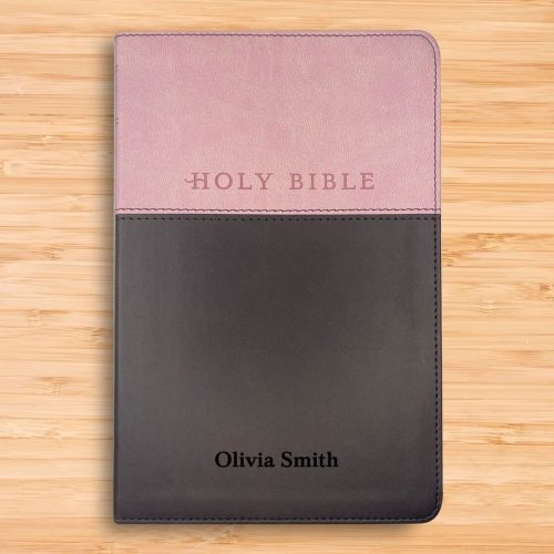 personalized nlt bible faux leather holy bible for wedding ceremony faith vows gift with custom name small print with red highlighted verses groom and bride bib 592518