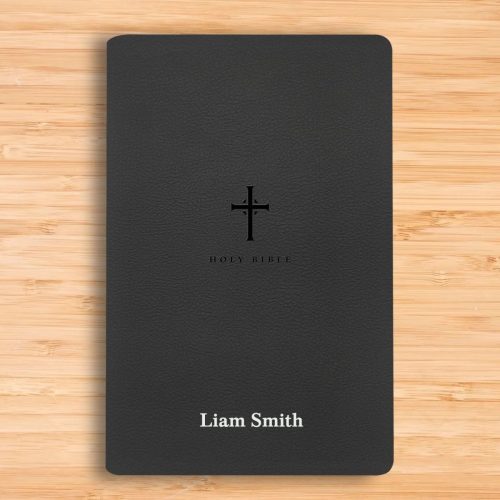 personalized nlt bible thinline faux leather holy bible for wedding ceremony christian faith vows gift with custom name in silver large print custom groom bride 770729